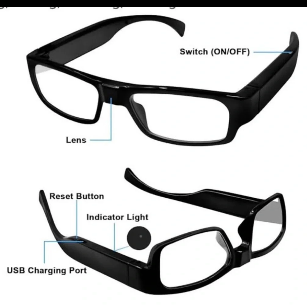 Outdoor sports glasses with 1080P HD video recording capabilities;